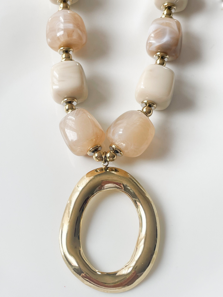 Collier Pablo beige doré