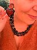 Boucles CLIP coeur résine marron