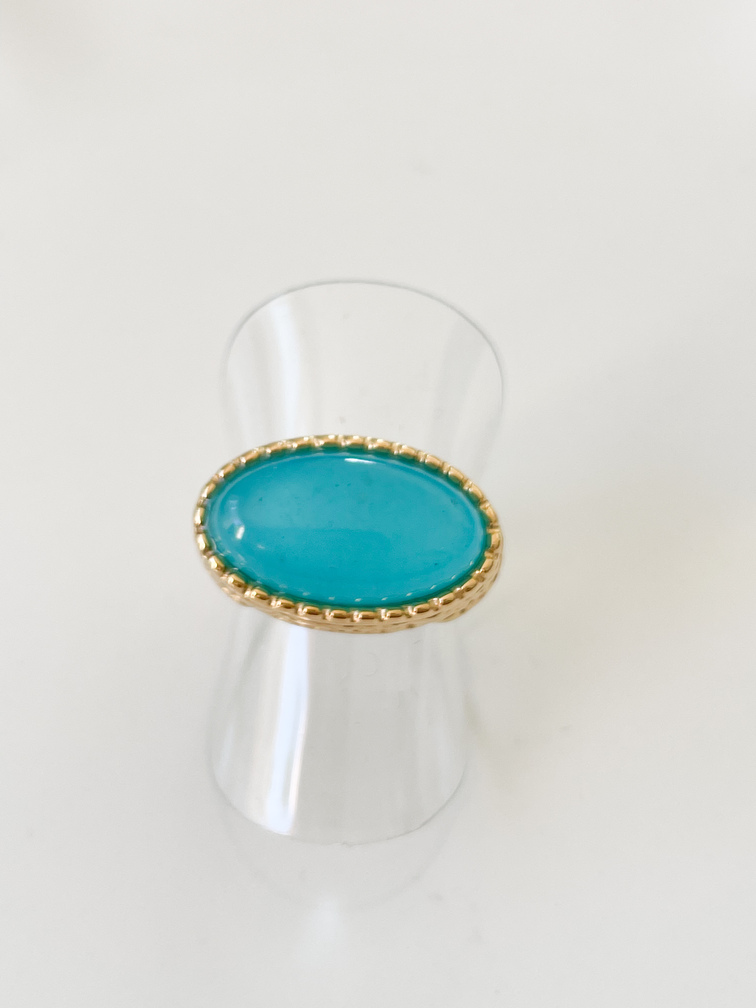 Bague pierre turquoise doré du Live