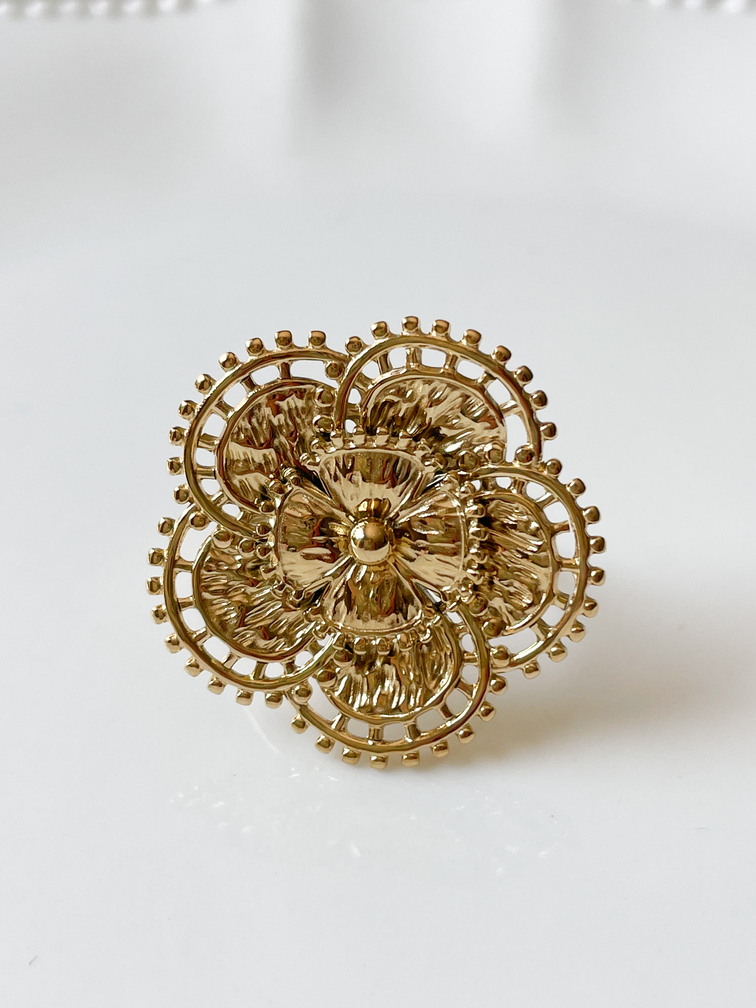 bague fleur cricri doré