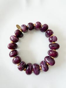 Bracelet Paula perles violet doré