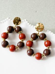 Boucles Amel marron doré