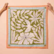 foulard Maradji oiseau vert
