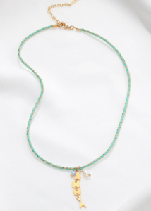 Collier Umi poisson vert doré de Shlomit