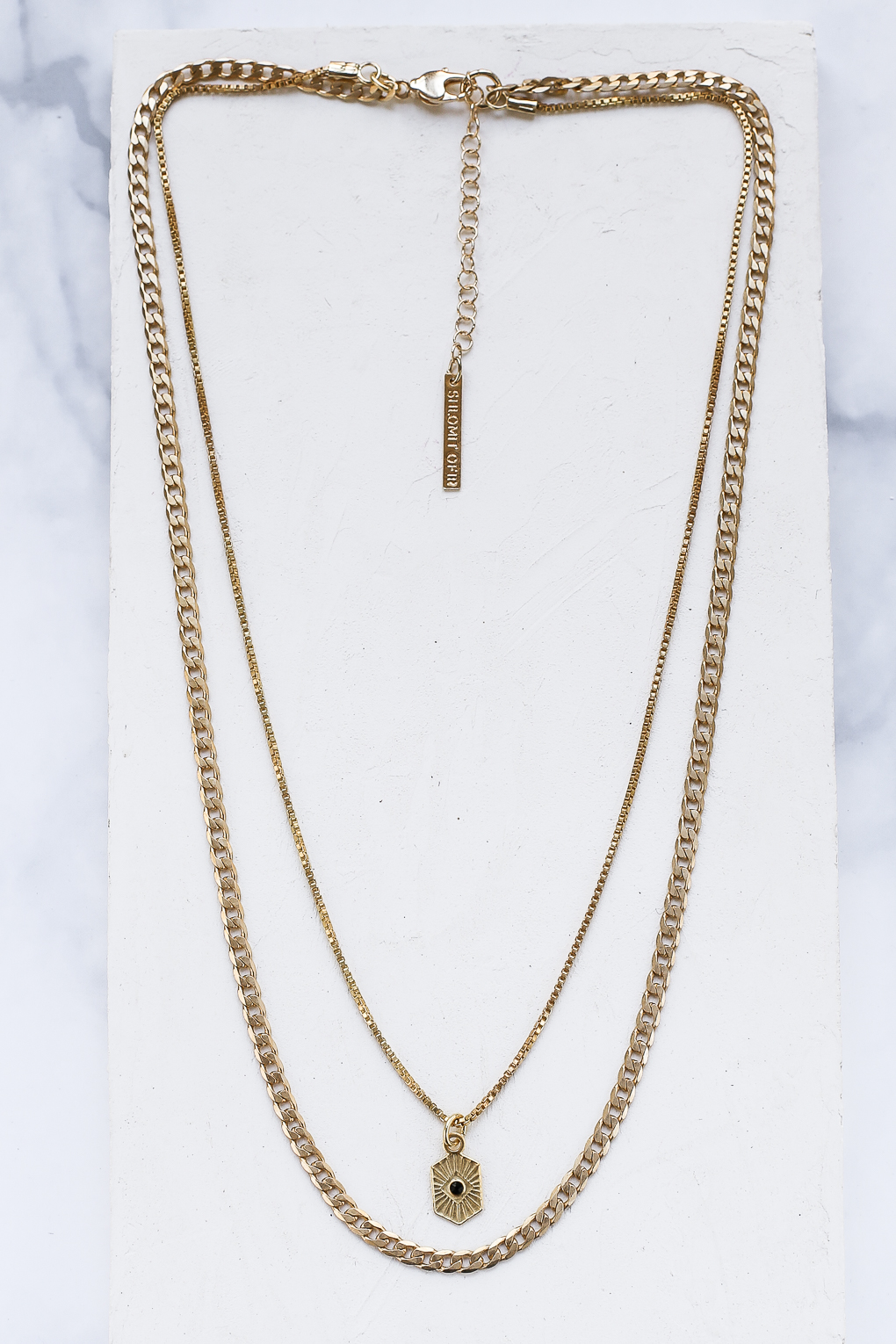 collier Morgane 2 rangs noir doré de Shlomit Ofir