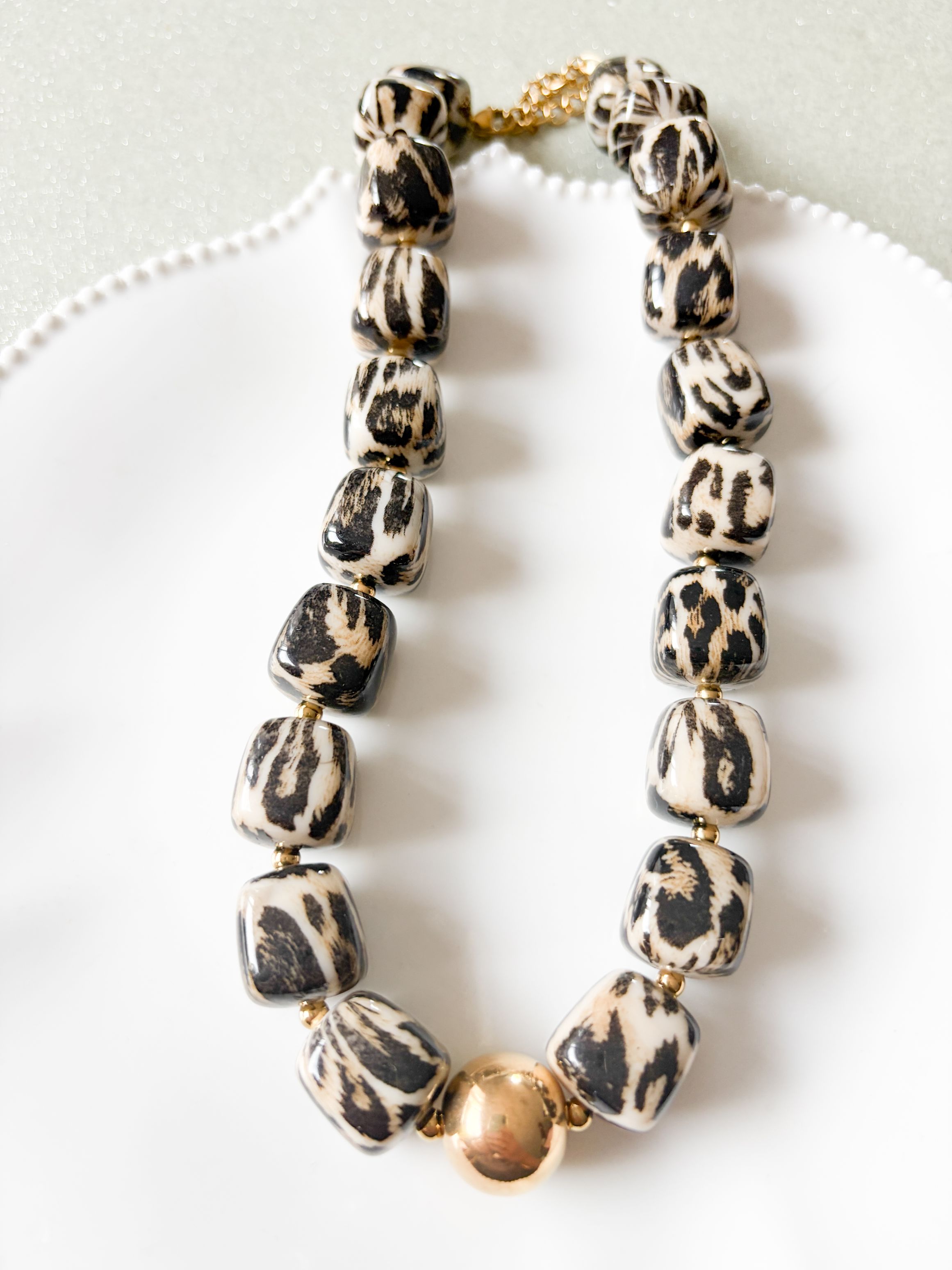 Collier perles graou doré
