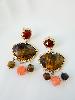Boucles pierres Abel marron rose doré