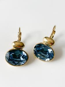 Boucles cristal denim doré