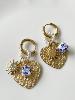 Boucles breloques Rita bleu doré