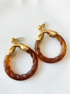 Boucles Nicole marron doré