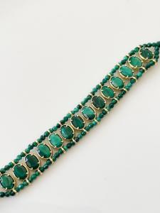 Bracelet pierres Jill vert doré