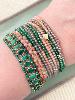 Bracelet pierres Jill vert doré