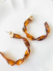 boucles Torsade marron doré