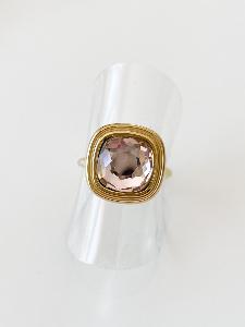 bague cristal retro champagne doré