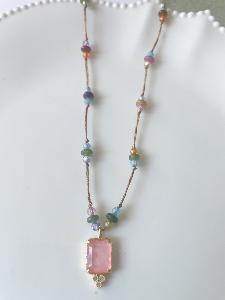 collier Pierre rose