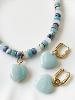 Collier Coeur bleu doré
