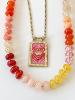 collier arc en ciel rose doré