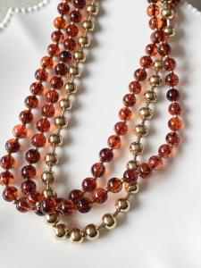 Collier multi marron doré du Live