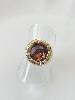Bague cristal carré marron doré