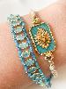 Bracelet Ex voto turquoise doré