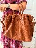 Sac Paulina marron cognac + pochette