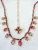 Collier fleur strass rose doré
