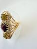 Bague Rio strass noir doré