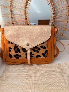 Sac panthère doré cuir 