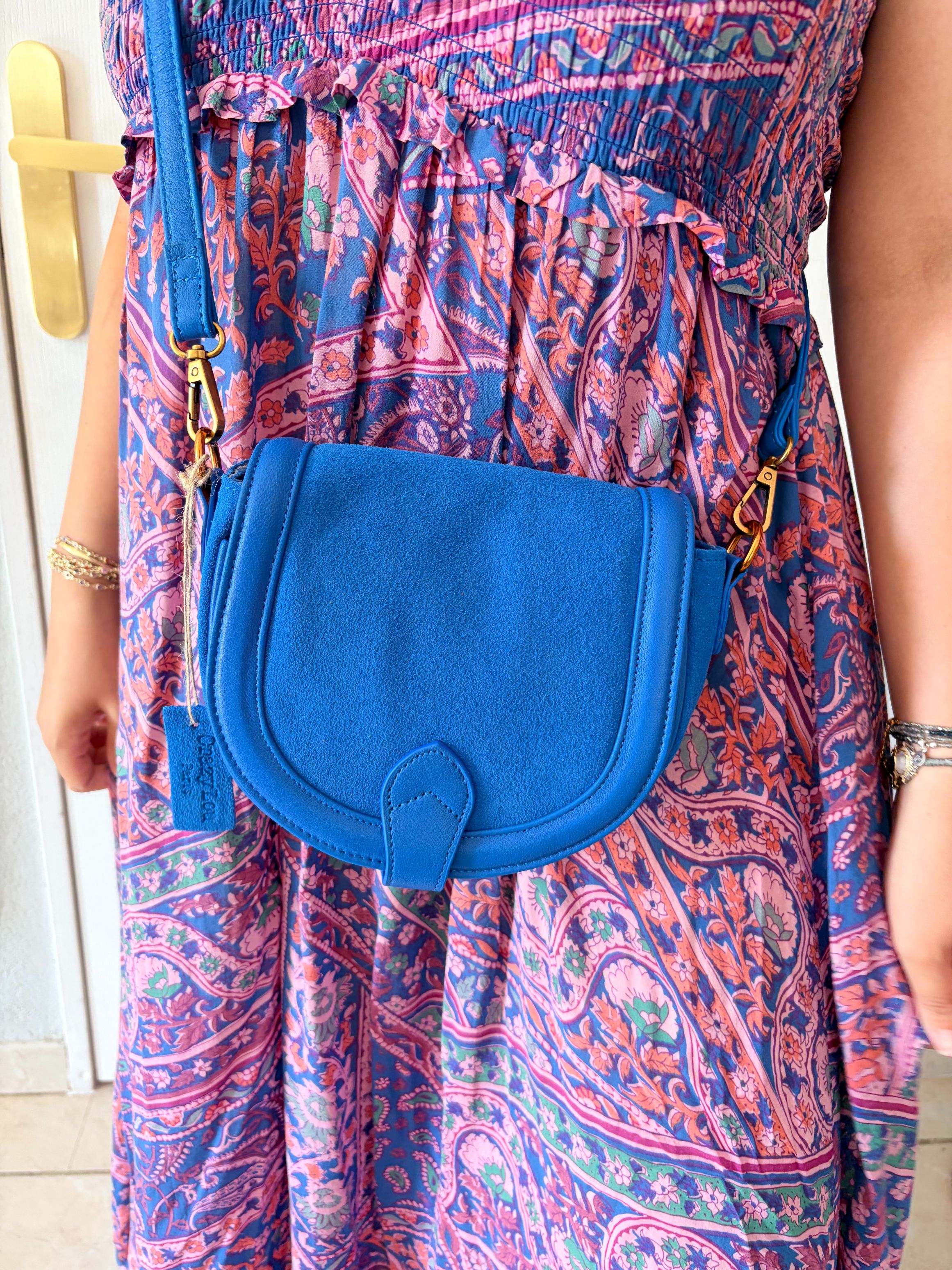 Sac Zia cuir bleu roi