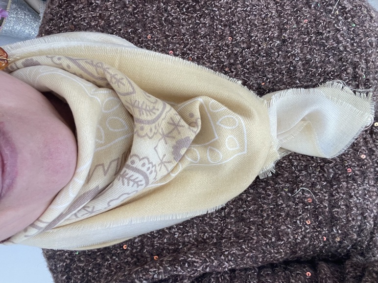 foulard bandana jaune tout doux