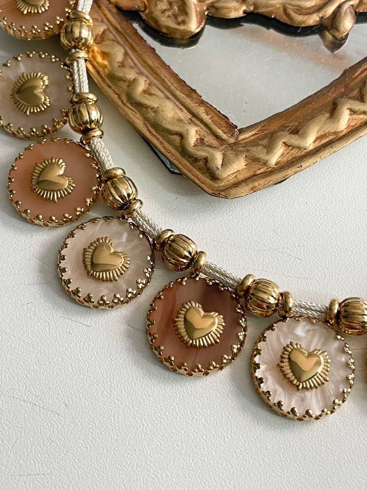 Collier Abby beige doré