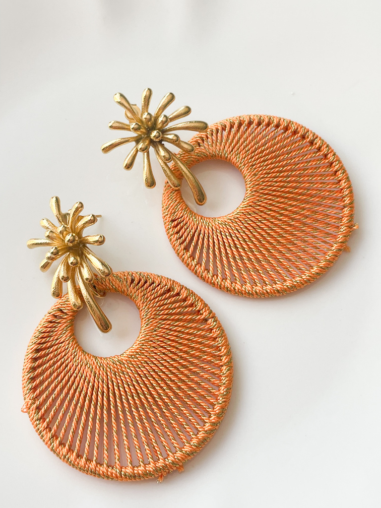 boucles Abby orange doré