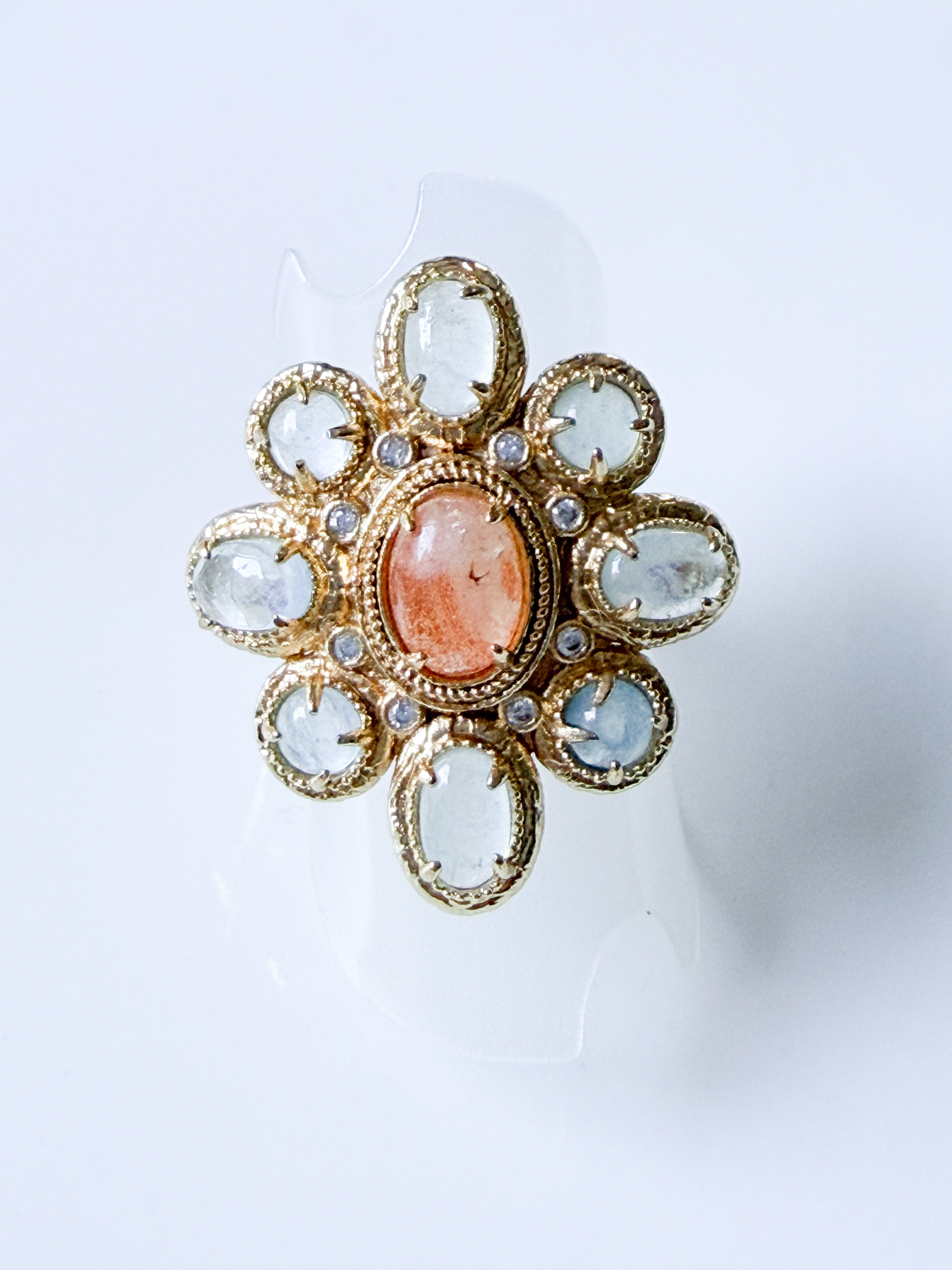 Bague pierres Rachelle blanc doré