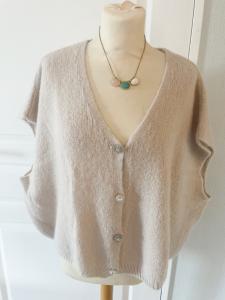 Gilet sans manche Kid mohair beige