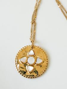 Collier Inca blanc doré