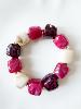 Bracelet perles coeur lie de vin