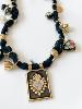 collier ex voto noir doré