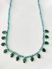 Collier pierres bleu vert doré