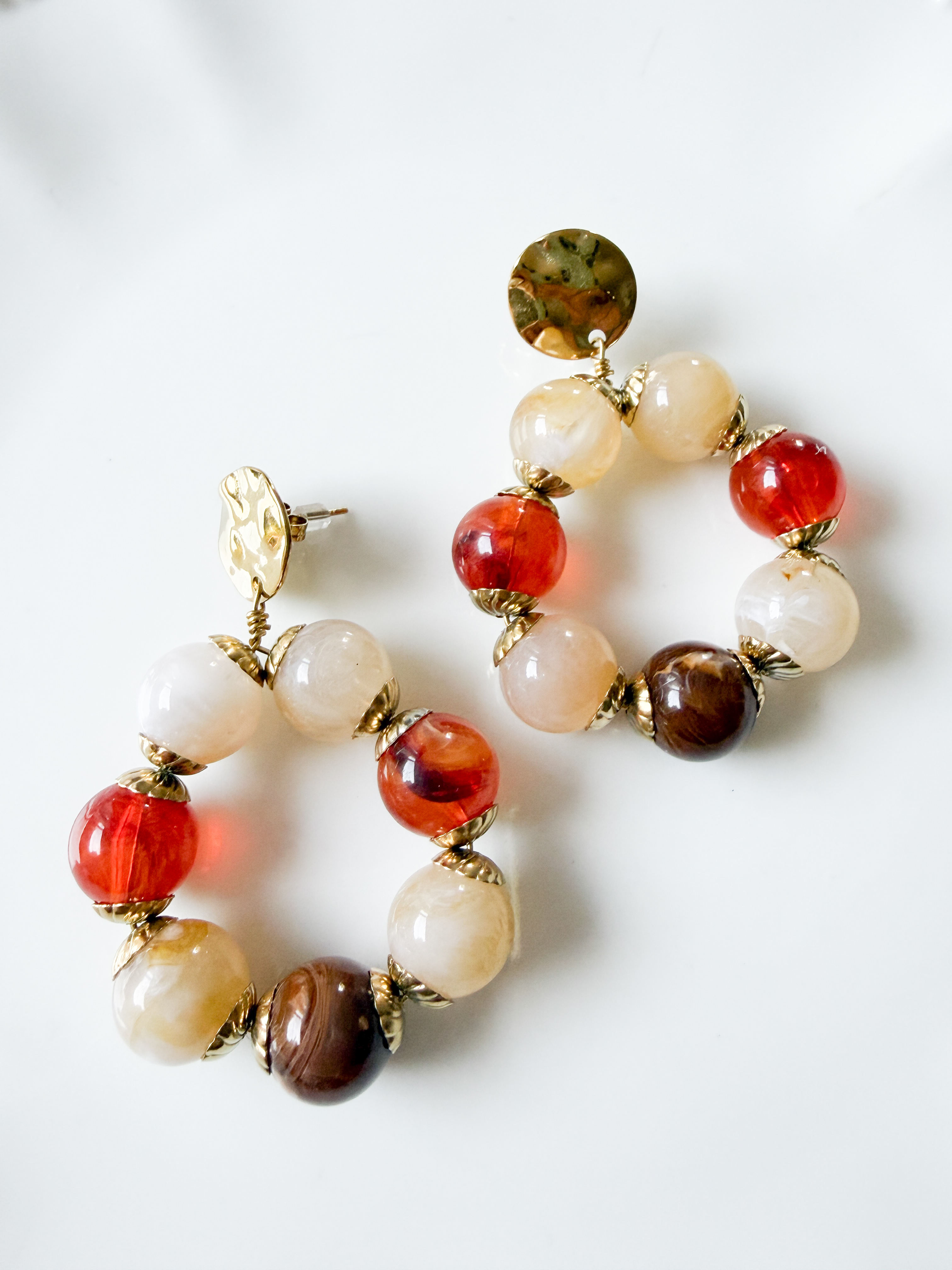 boucles Amel beige doré