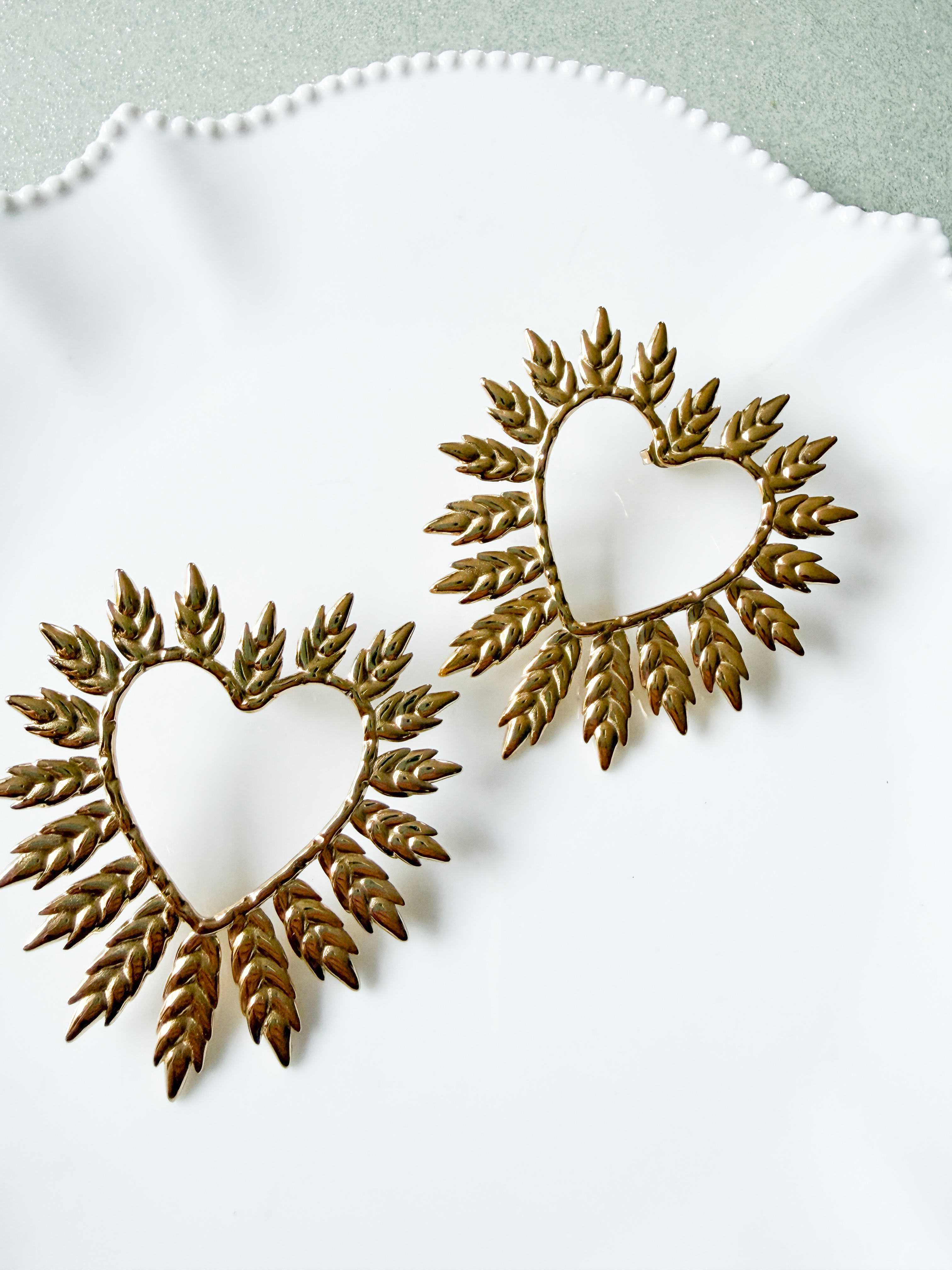 Boucles coeur Ex voto large doré