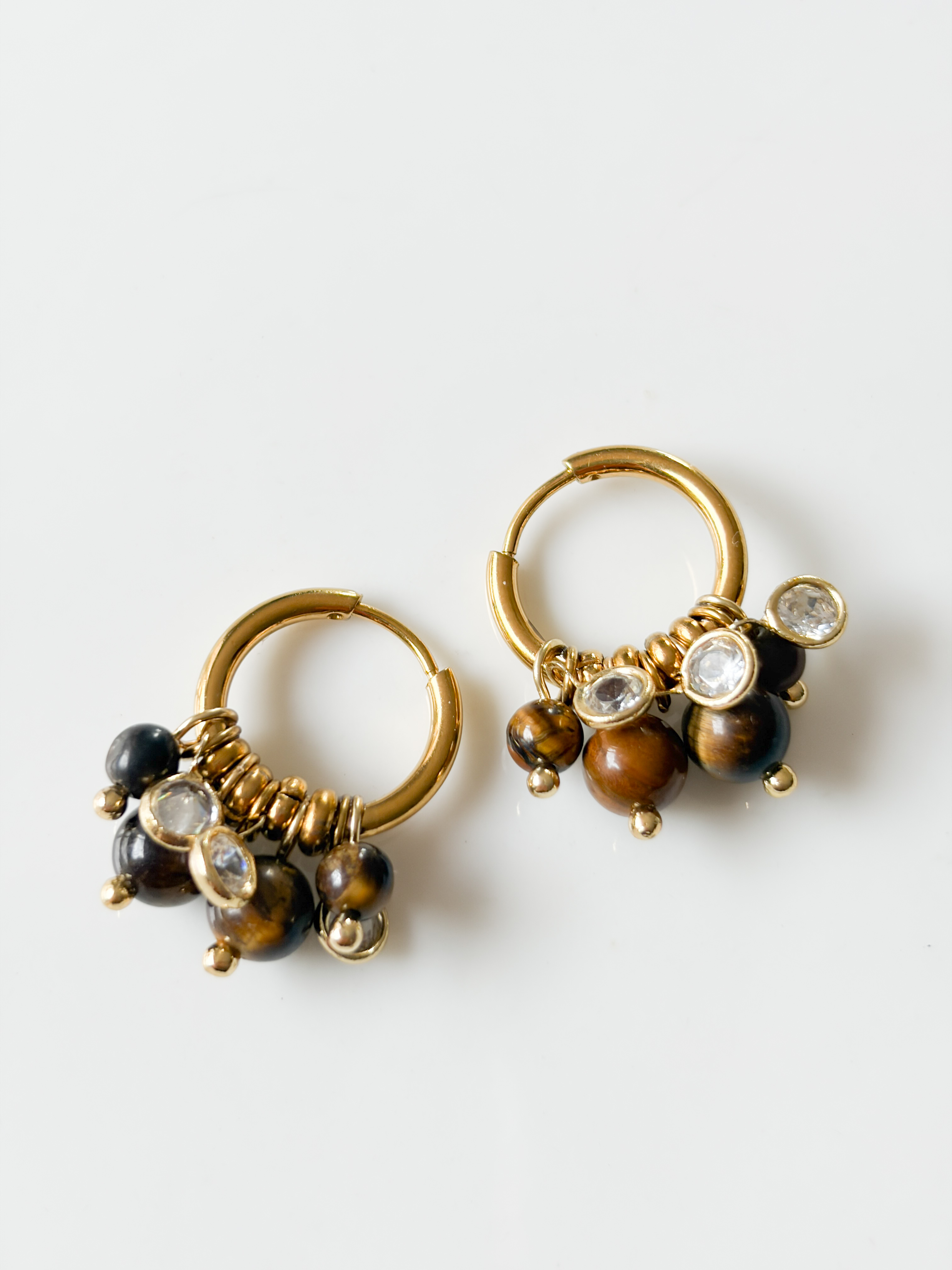 Boucles créoles Diva marron small doré