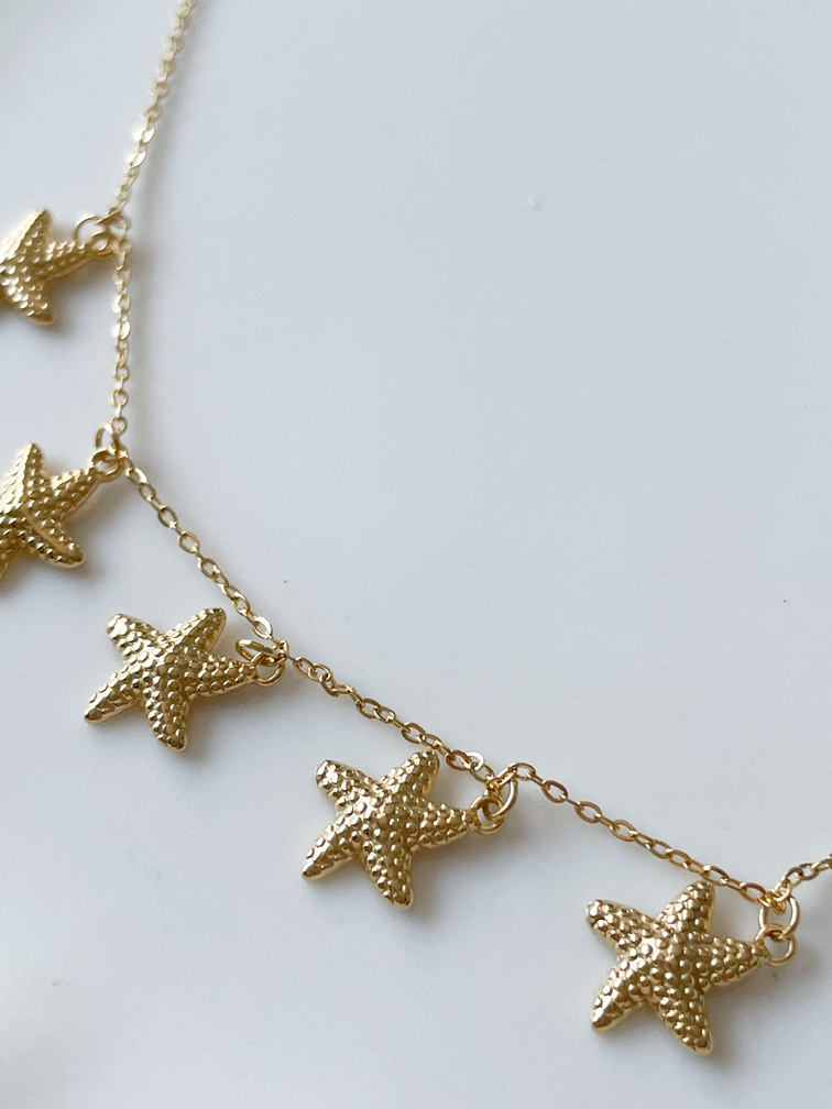 collier étoile de mer doré