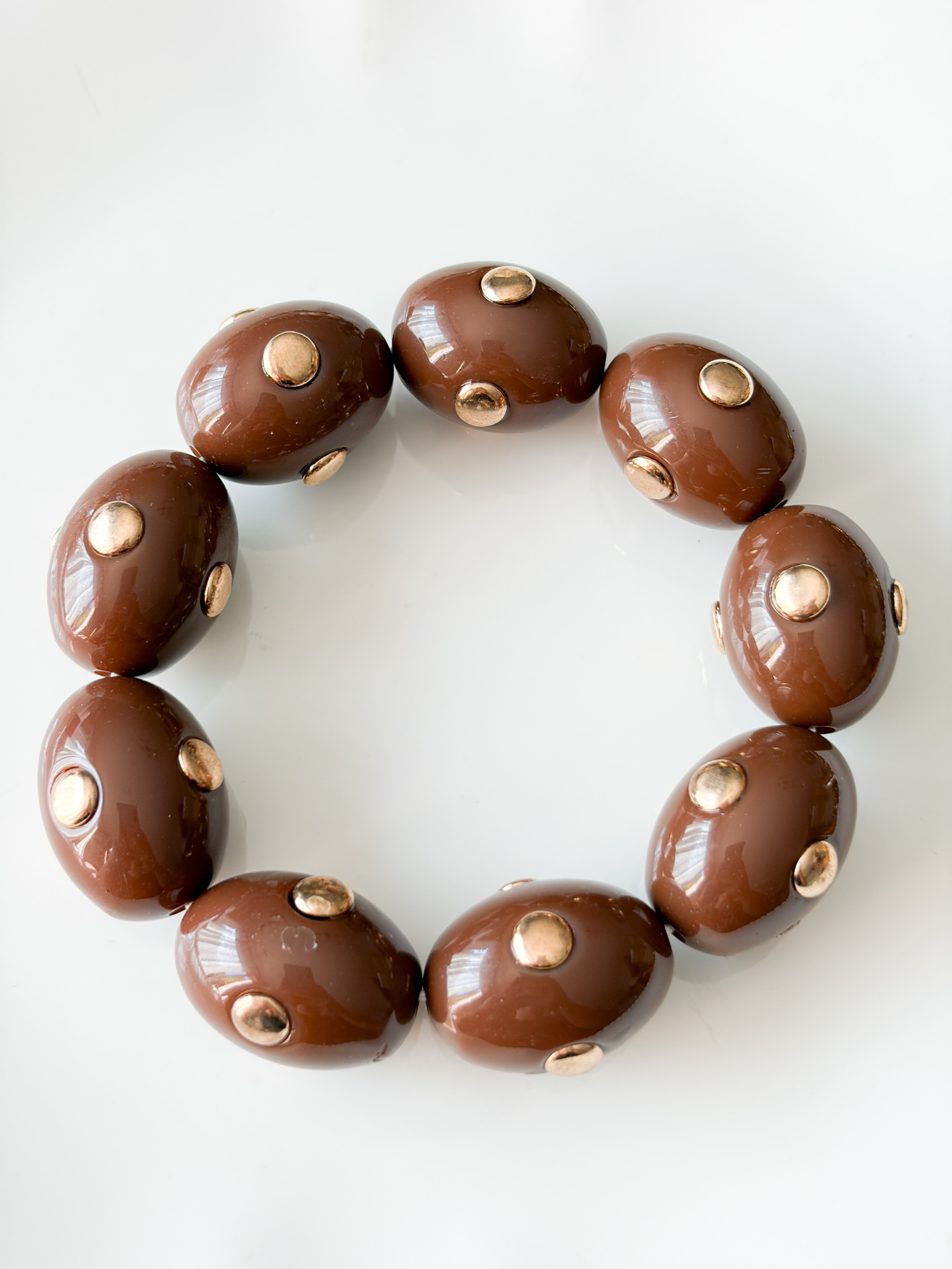 Bracelet Olivia marron doré