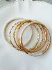 Bracelet 5 rangs beige doré