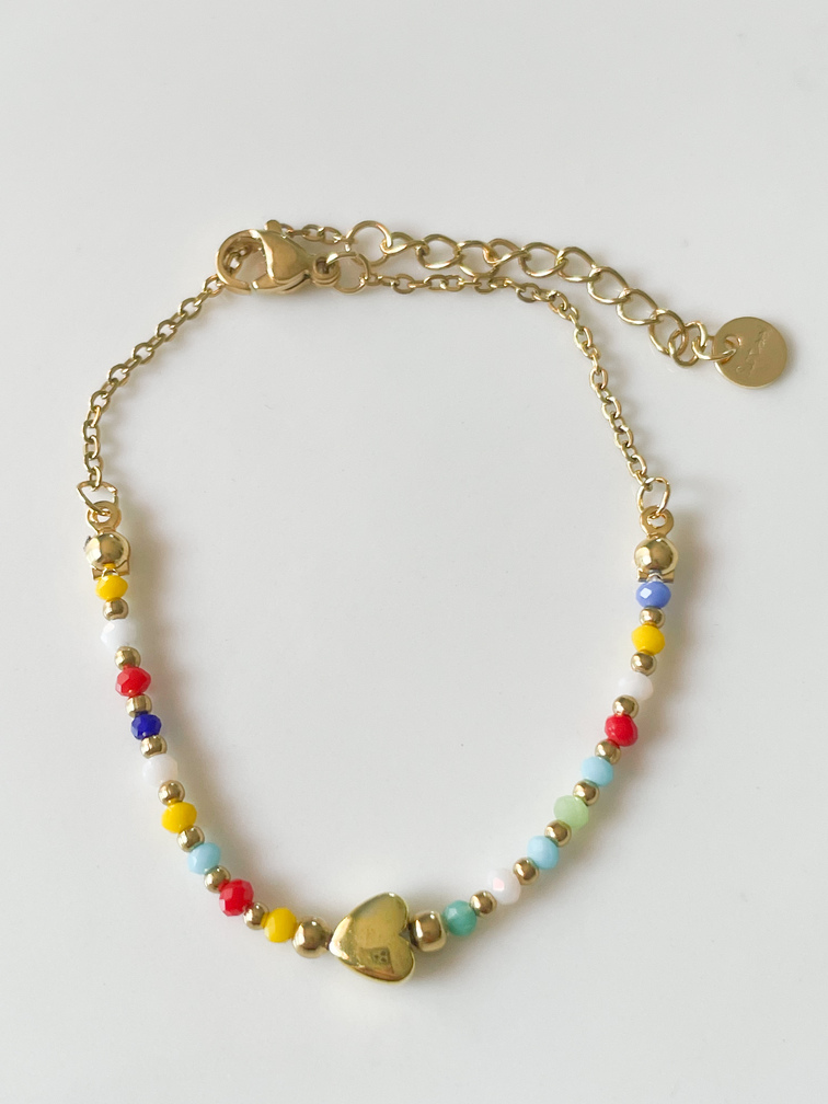 bracelet coeur multi doré