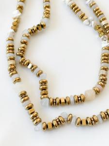 Collier Charly blanc doré