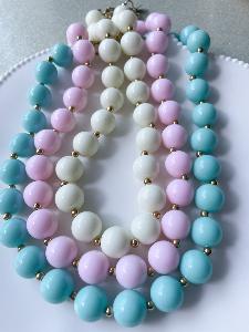 Collier perles crème doré