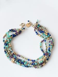 bracelet Delhi bleu doré