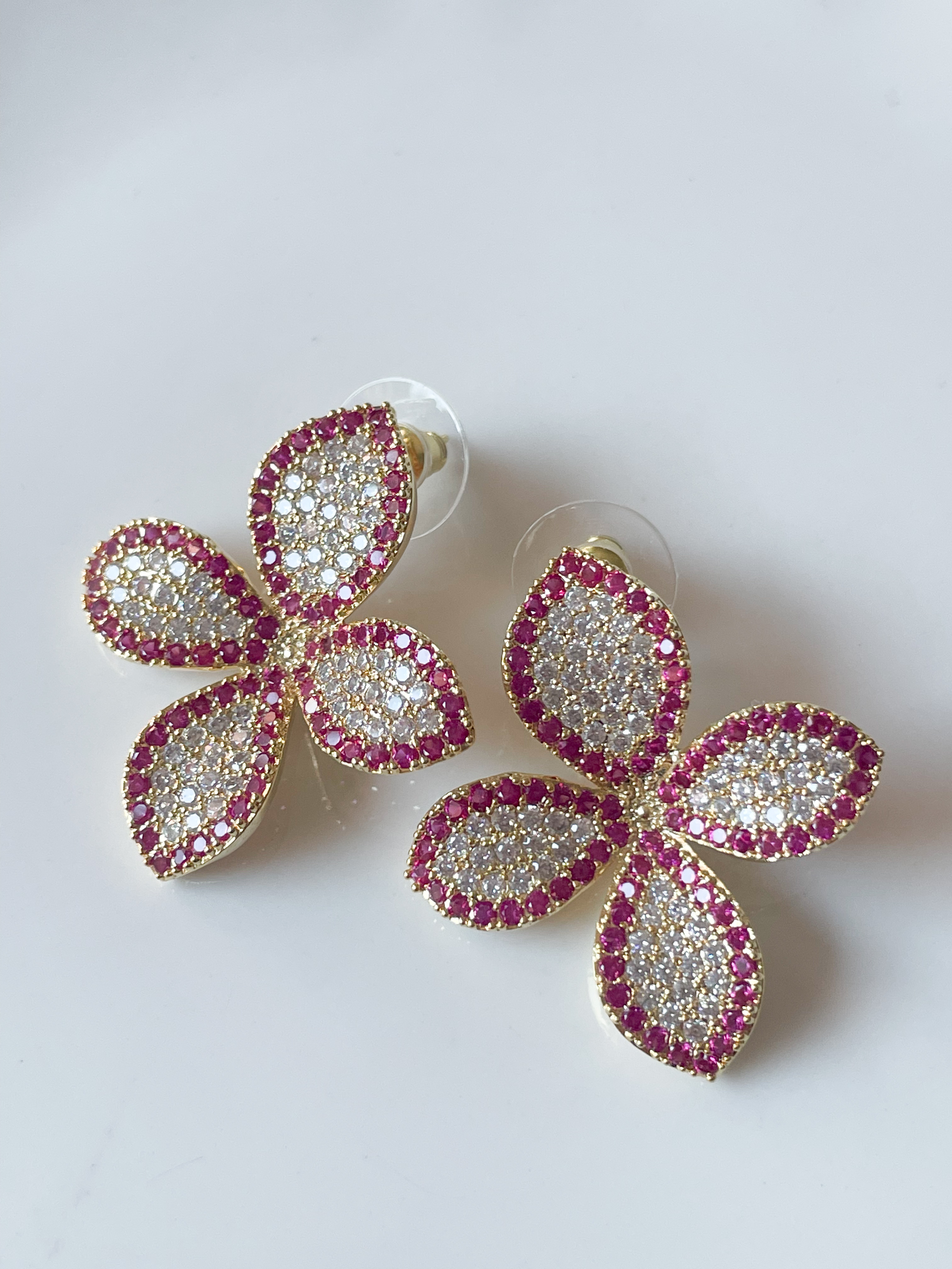 Boucles Hortensia rose doré