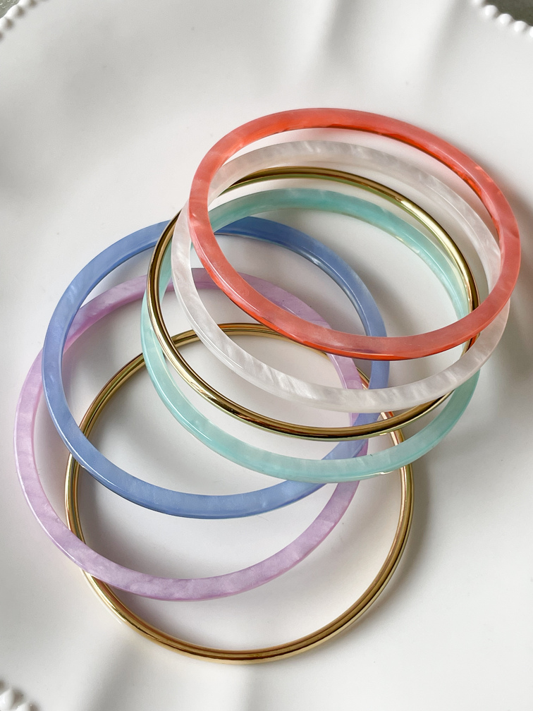 bracelet semainier pastels doré